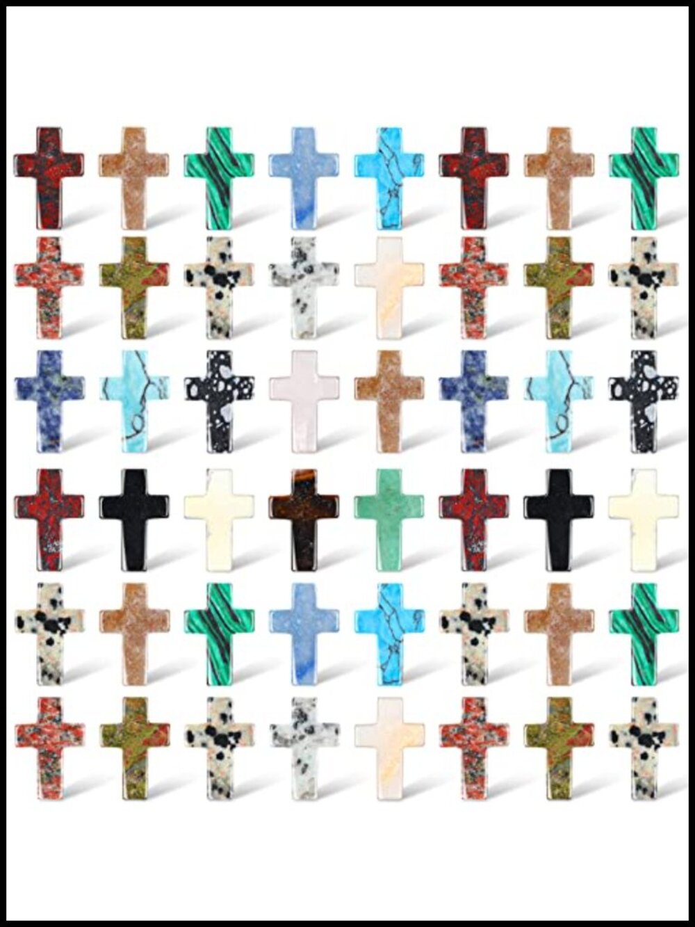 50 Pc Pocket Worry Cross Stone Charms for DIY Jewelry Making